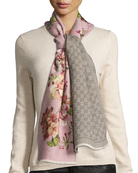 light pink gucci scarf|GUCCI Floral.